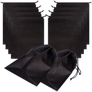 Set of 10 Jumbo Shoe Bags for Travel Non-Woven with Rope for Men and Women